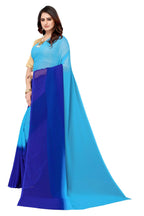 Vamika Blue Half N Half Georgette Saree | Grocsy