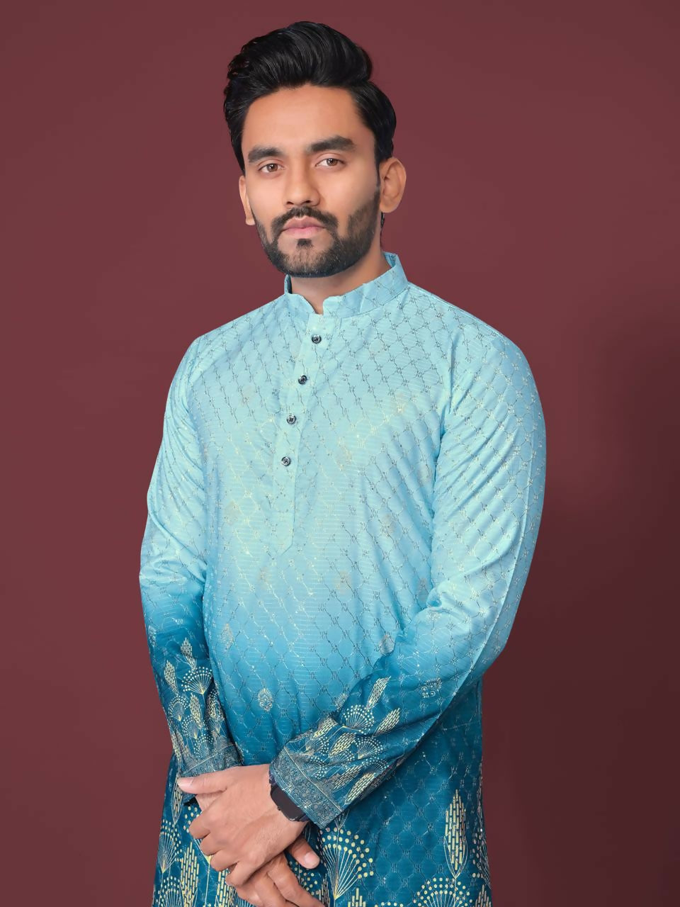 Anaita Blue Multicolour Kurta | Grocsy