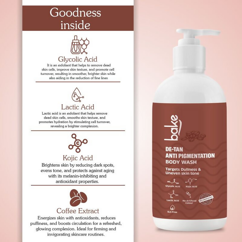 Bake De-Tan Anti Pigmentation Coffee Body Wash | Grocsy