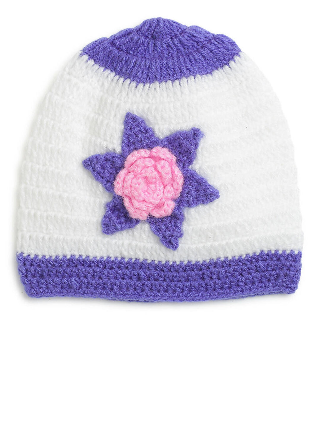 ChutPut Hand knitted Crochet Cute Wool Dress For Baby Girls - Purple | Grocsy