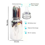 Goodmunchkins Stainless Steel Feeding Bottle 304 Grade Steel, Jointless, BPA Free, Rustfree Bottle with 2 Anti Colic Silicone Nipple For Kids | Grocsy