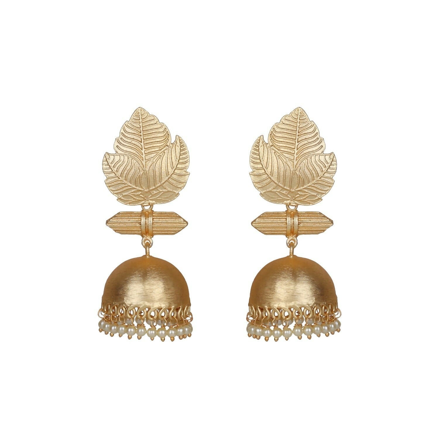 Joban Fashion Women Matte Gold Brass Jhumka | Grocsy