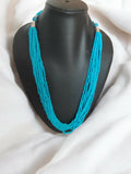 Inhanns Bloom Handmade Beaded Only Necklace - 12 Layers - Sky Bule Necklace | Grocsy