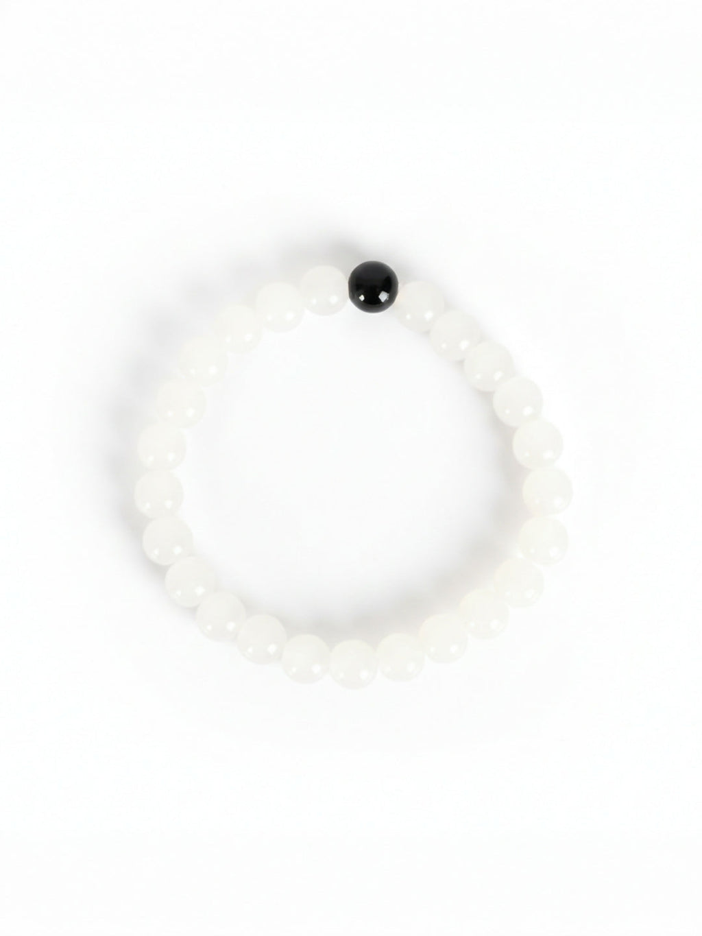 NVR White & Black Crystal Beaded Bracelet for Men & Women | Grocsy