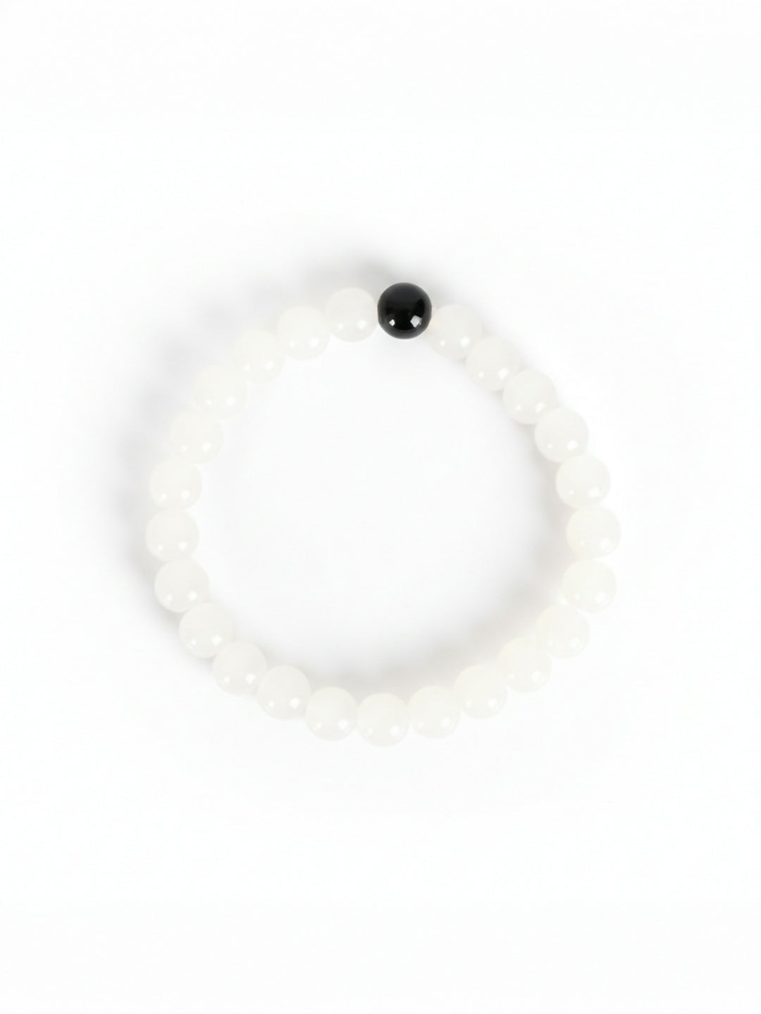 NVR White & Black Crystal Beaded Bracelet for Men & Women | Grocsy