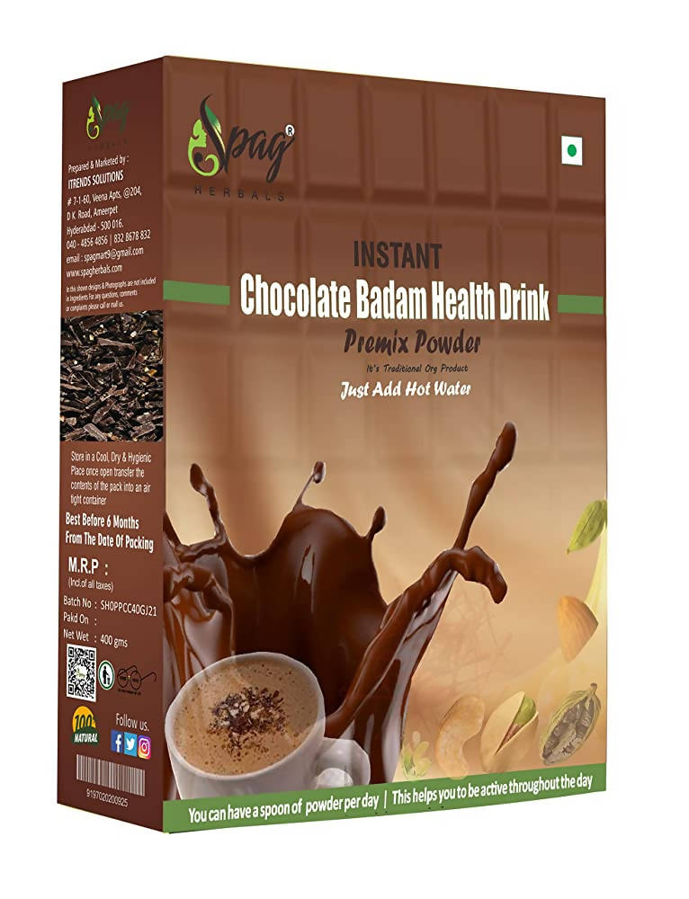Spag Herbals Chocolate Badam Health Drink Instant Premix Powder | Grocsy